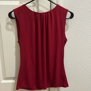 Calvin Klein Red Short Sleeve Blouse